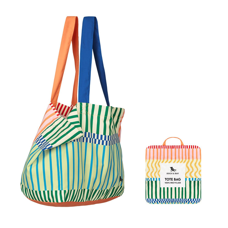 Dock & Bay Everyday Bag - Compact & Foldable Beach Bag, Made from 100% Recycked