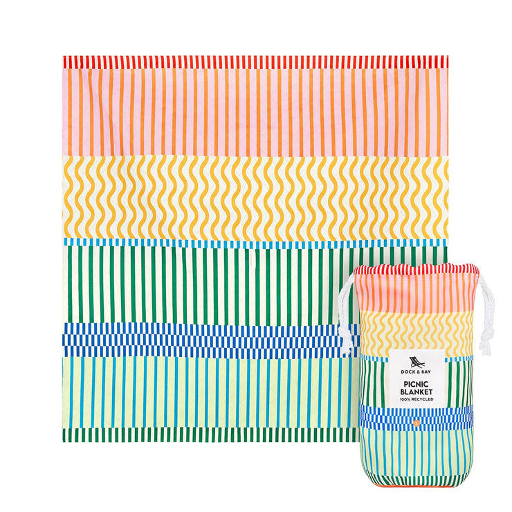 Dock & Bay Picnic Blanket - Stripe Up Your Life - GRS Certified