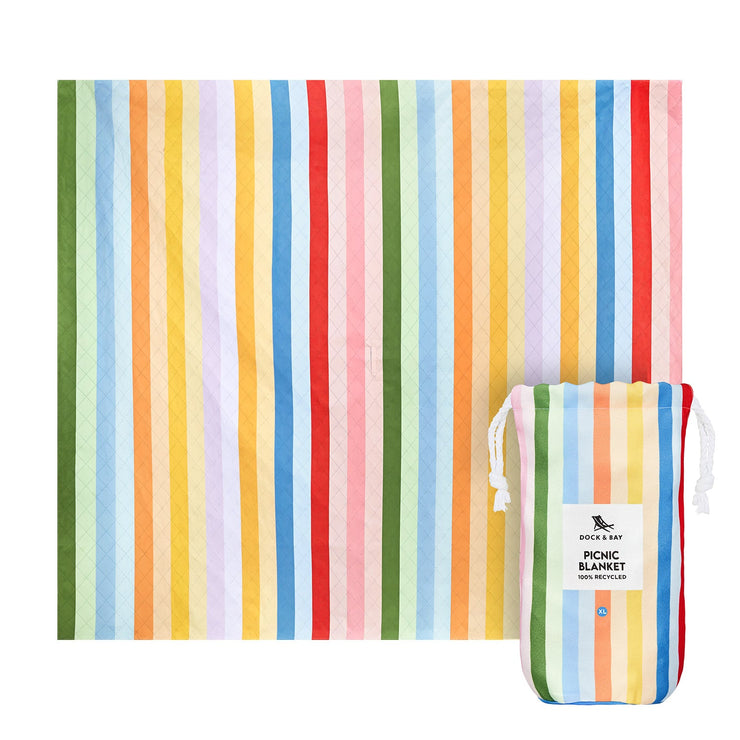 Dock & Bay Picnic Blanket - Candy Stripes - GRS Certified