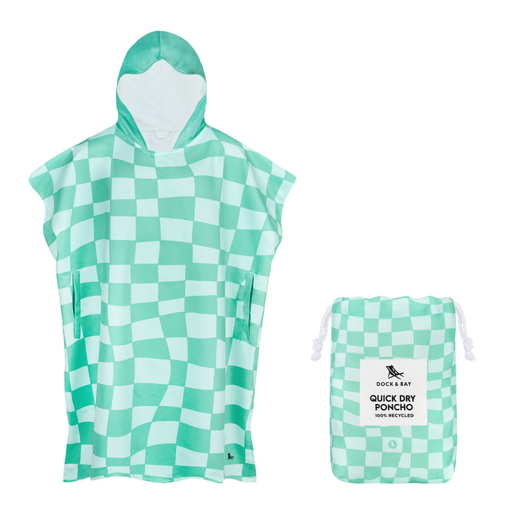 Dock & Bay Poncho - Adults - Check Mate - GRS Certified - Outlet