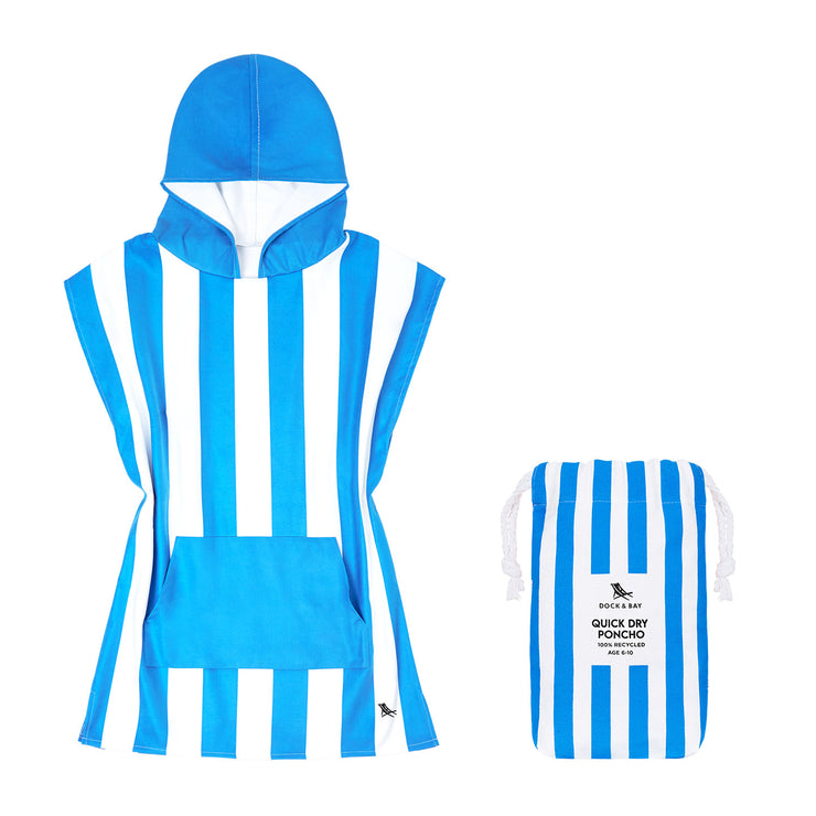 Dock & Bay Poncho - Kids - Bondi Blue - GRS Certified