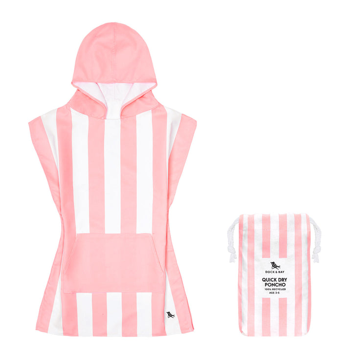 Dock & Bay Poncho - Kids - Malibu Pink - GRS Certified