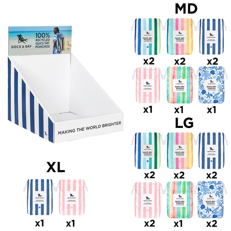Dock & Bay - Point of Sale Display Small (Poncho Adults) - Preorder
