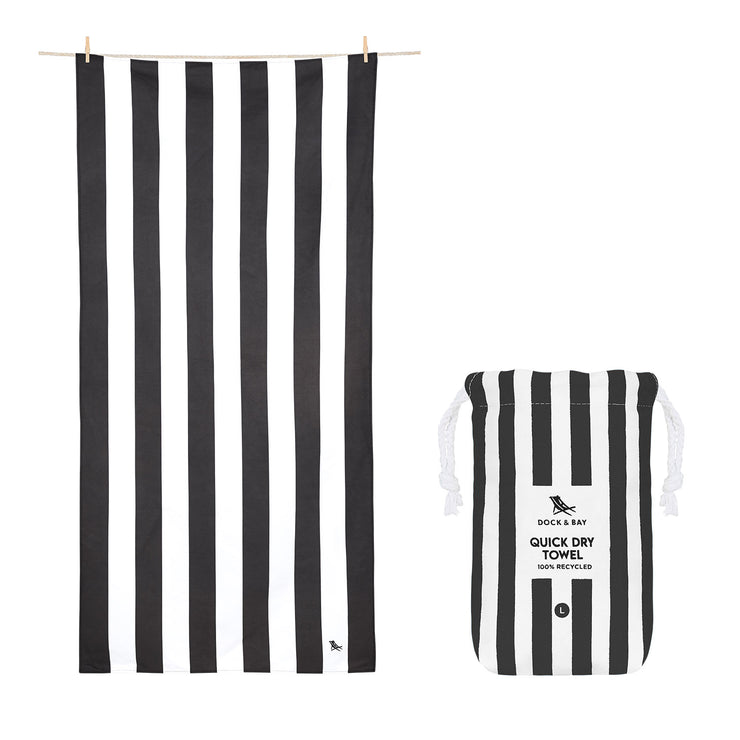 Dock & Bay Quick Dry Towel - Kamari Charcoal - GRS Certified