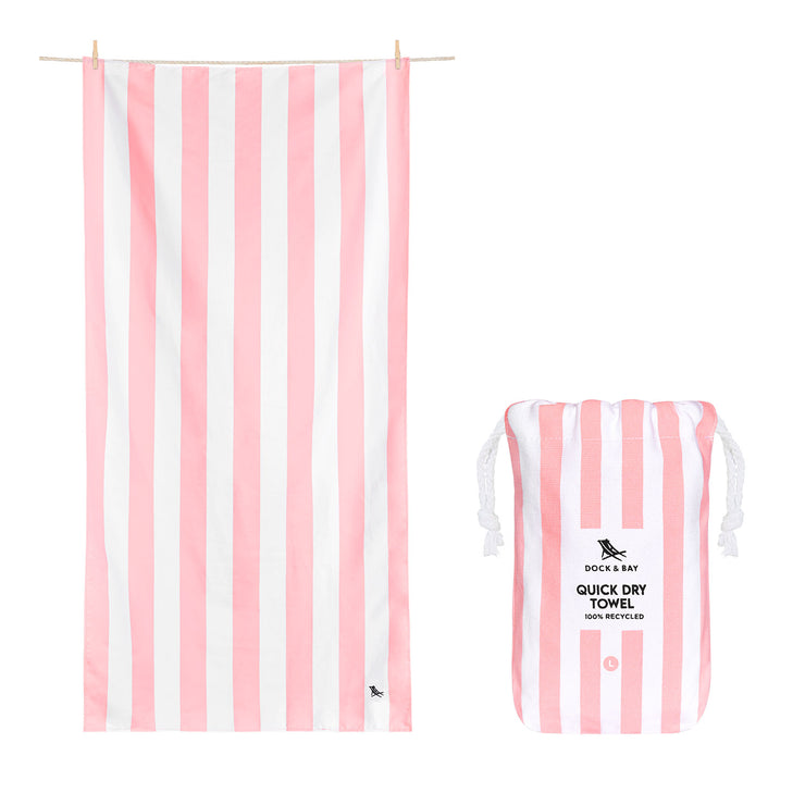 Dock & Bay Quick Dry Towel - Malibu Pink - GRS Certified
