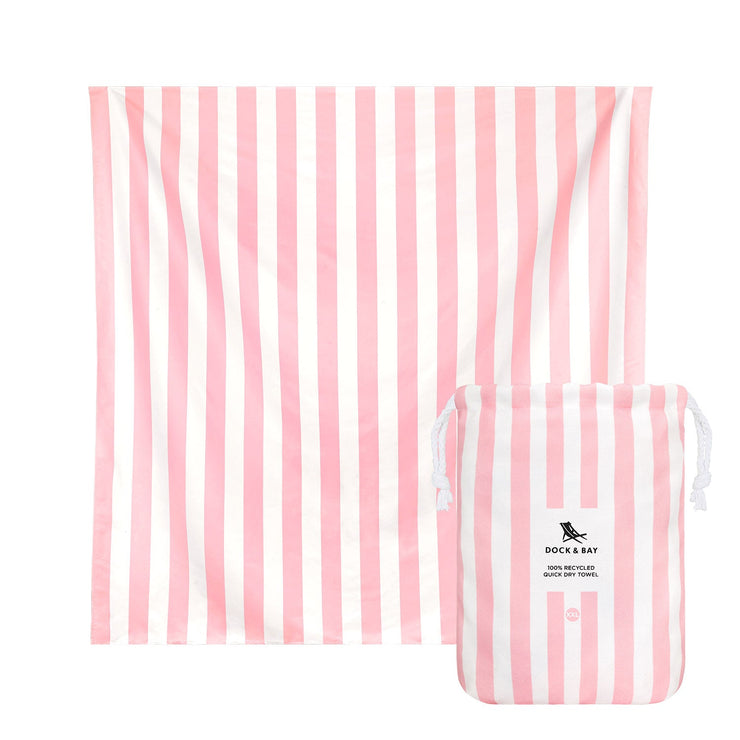 Dock & Bay Quick Dry Towel - Malibu Pink - GRS Certified