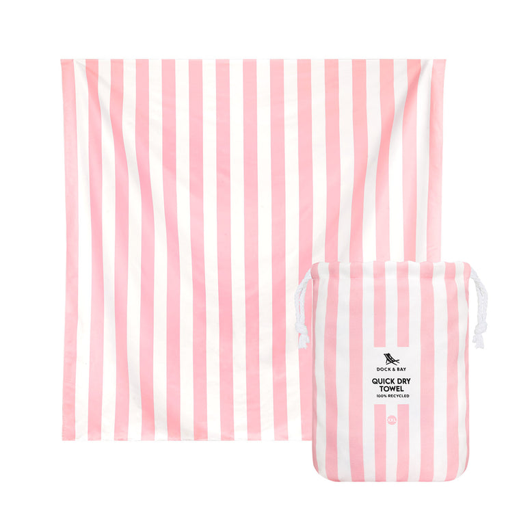 Dock & Bay Quick Dry Towel - Malibu Pink - GRS Certified