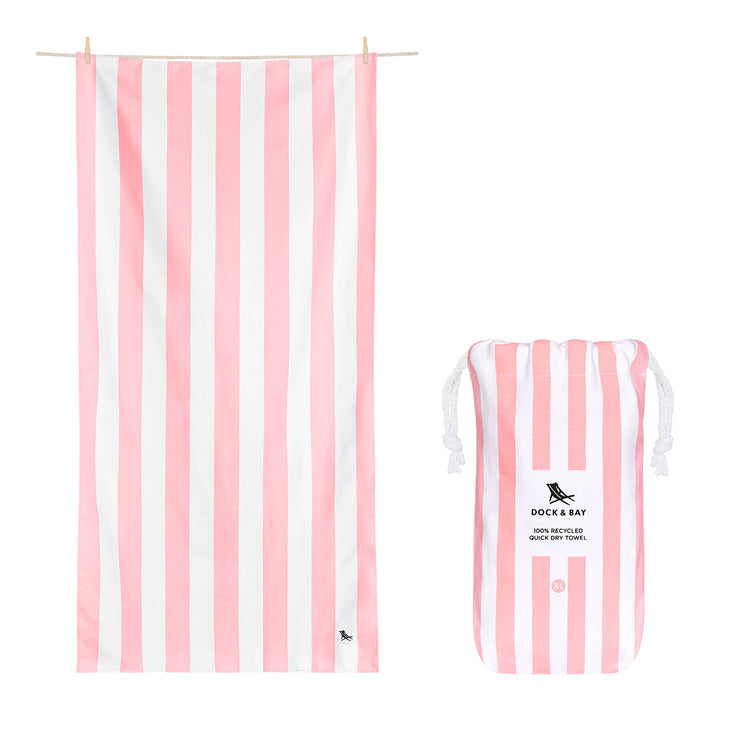 Dock & Bay Quick Dry Towel - Malibu Pink - GRS Certified