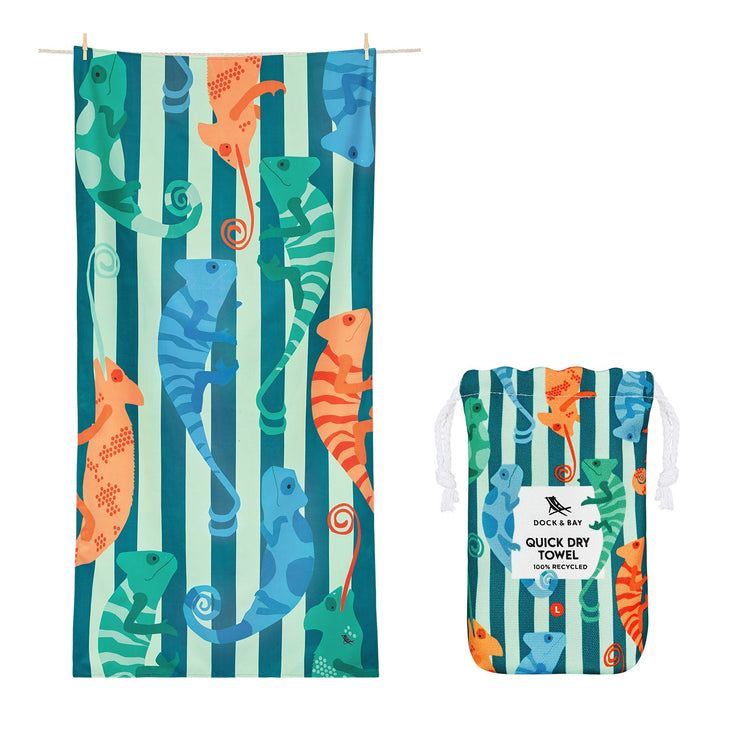 Dock & Bay Kids Beach Towels - Karma Chameleon - GRS Certified